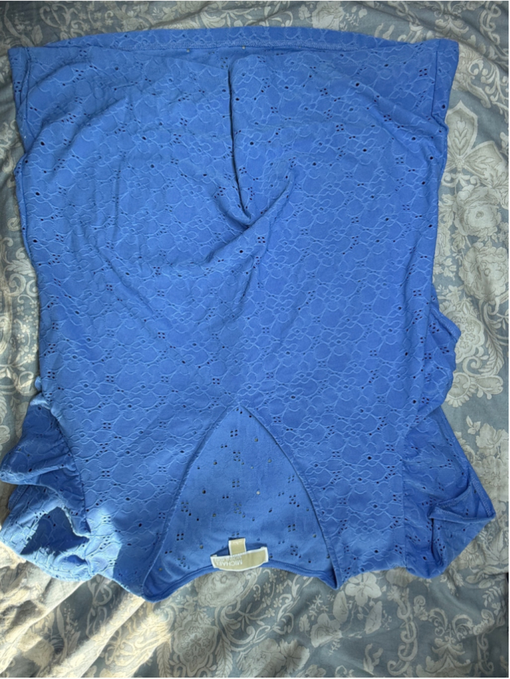 Women's Michael Kors Blue Eyelet Short Sleeve Tee Size L
